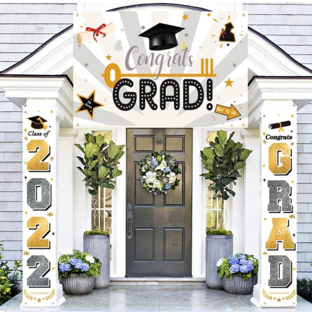 Graduation Congrats Banner and Hanging banners Class of 2022
